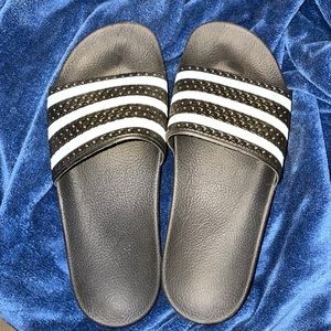 Brand new without tags Adidas slides black/white